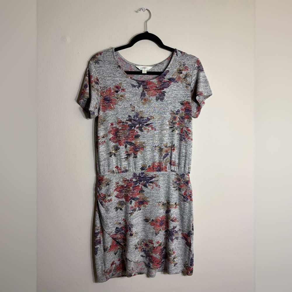 Floral Print Gray Dress